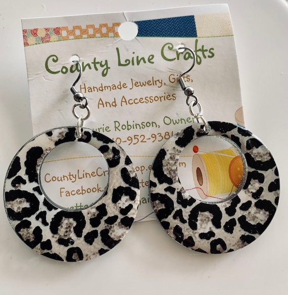 Plastic leopard print earrings best sale
