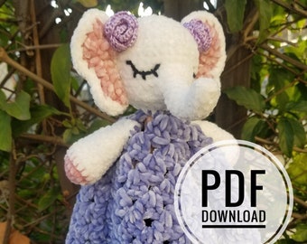 Elephant Lovey Crochet Pattern - Elena the elephant
