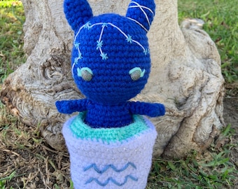 Aquarius Doll - Zodiac Galactalina- Zodiac Doll - Crochet Plush - Pin Cushion - Astrology Doll - Water Doll - Voodoo Doll