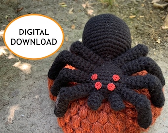 Solo patrón de araña de ganchillo: ¡arañas espeluznantes! - Araña Crochet - Araña Amigurumi - Patrón Amigurumi - Amigurumi Araña - Araña Peluche