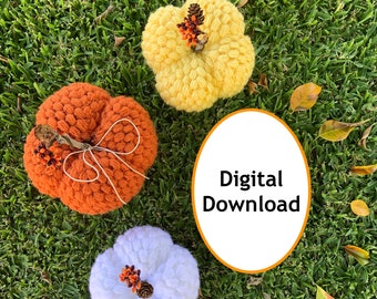 Puff Stitch Pumpkins Crochet Pattern Only- Halloween pattern - Crochet Pattern - Crochet Pumpkins - Pumpkin Pattern
