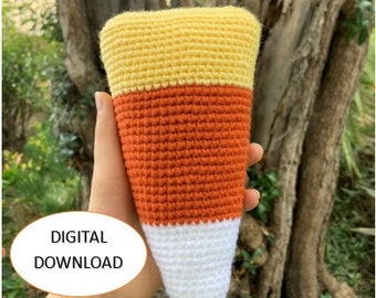 Candy Corn Crochet Pattern- Digital pattern - Candy Corn Plush - Halloween crochet