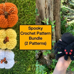 SPOOKY Crochet Pattern Bundle: Spooky Spiders and Puff Stitch Pumpkins- Crochet pumpkins - spider amigurumi -crochet spider -crochet pattern