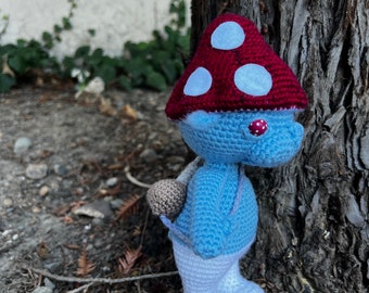 Smurfcat mushroom plushie