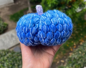 Blue Textured Pumpkin - Halloween Decor - fall decor - bumpy pumpkin - ready to ship