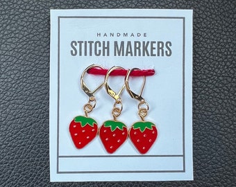 Strawberry Stitch Markers (set of 3)