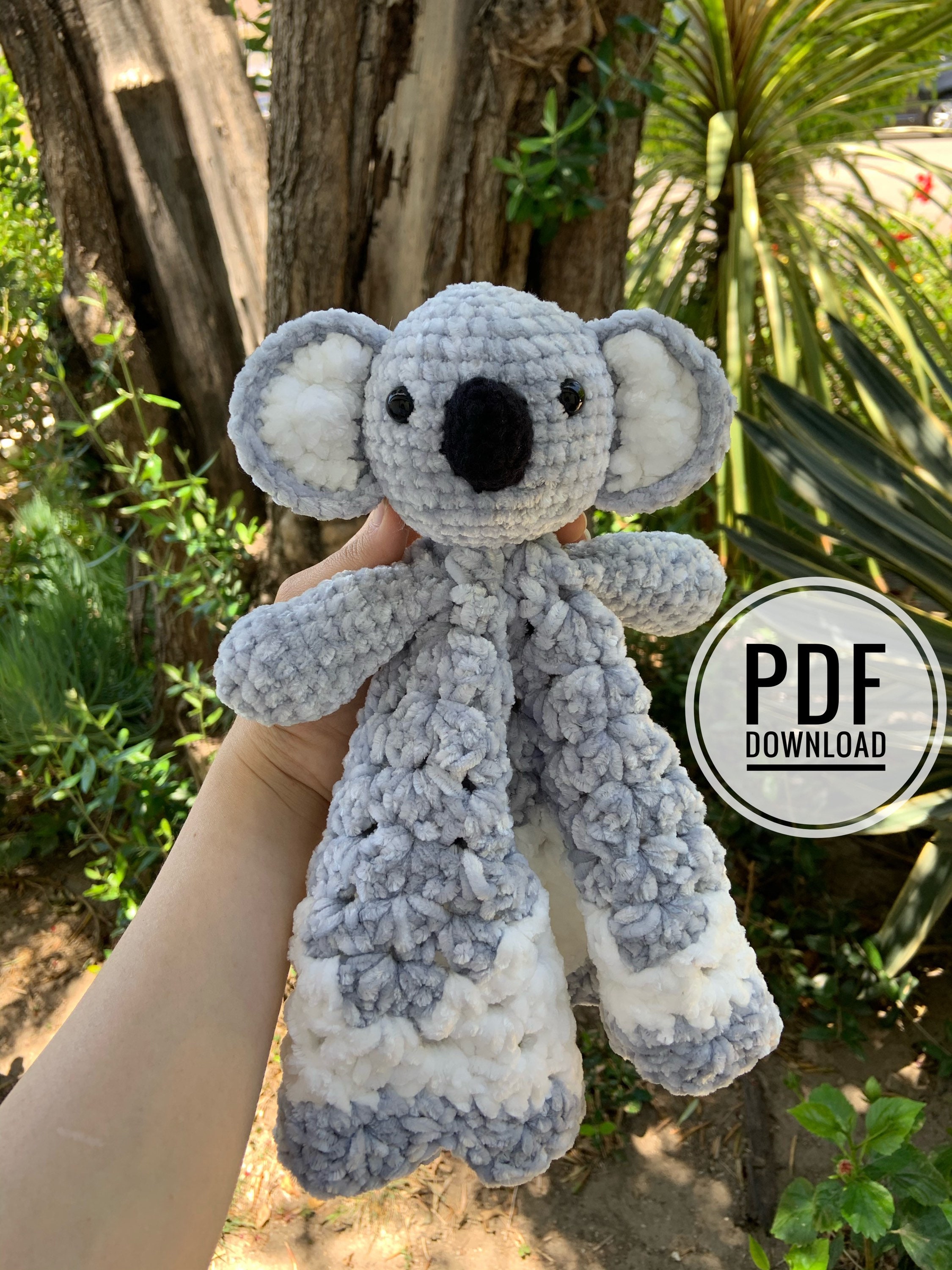 40 Koala Crochet Patterns for Amigurumi, Hats, Loveys, and Nursery Decor 37 Koala Lovey Crochet