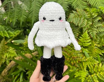 Ghost plush - ghostie in boots - Halloween plush