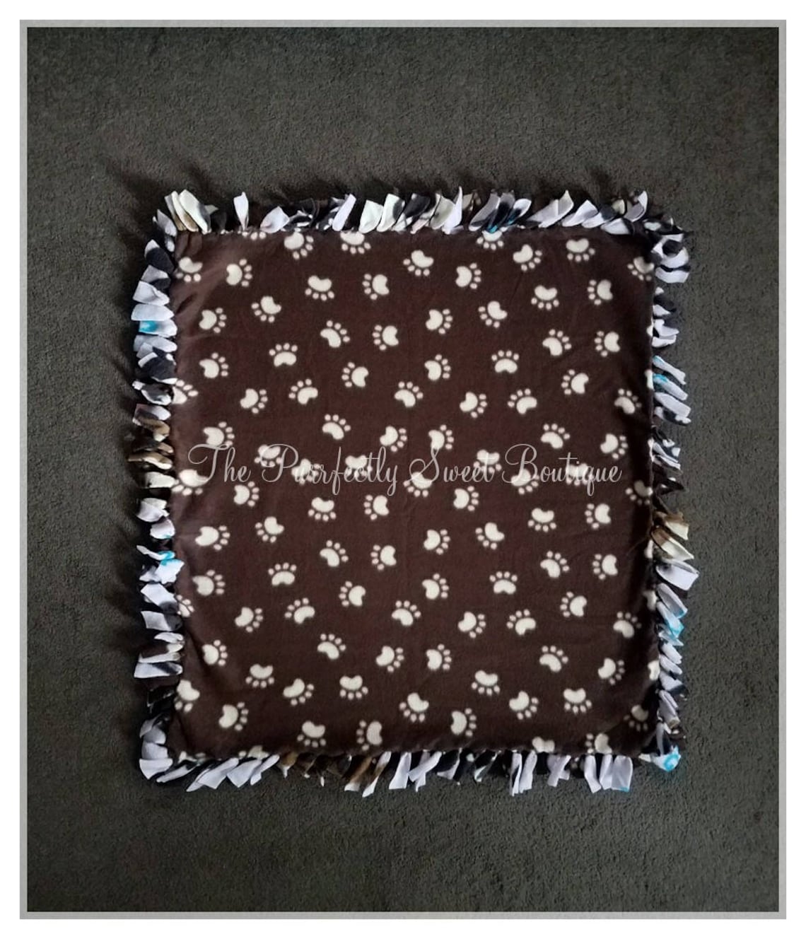 Fleece Dog Blanket i Love Dogs Brown & Ivory Dogs on a Etsy