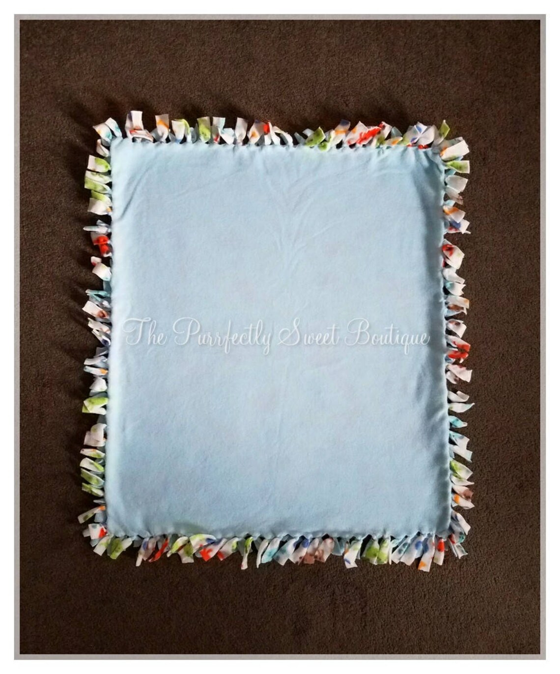 Fleece Dog Blanket brown Blue Green & Orange DOGS at Etsy