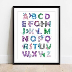 mermaid alphabet digital download etsy