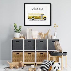Watercolor School Bus