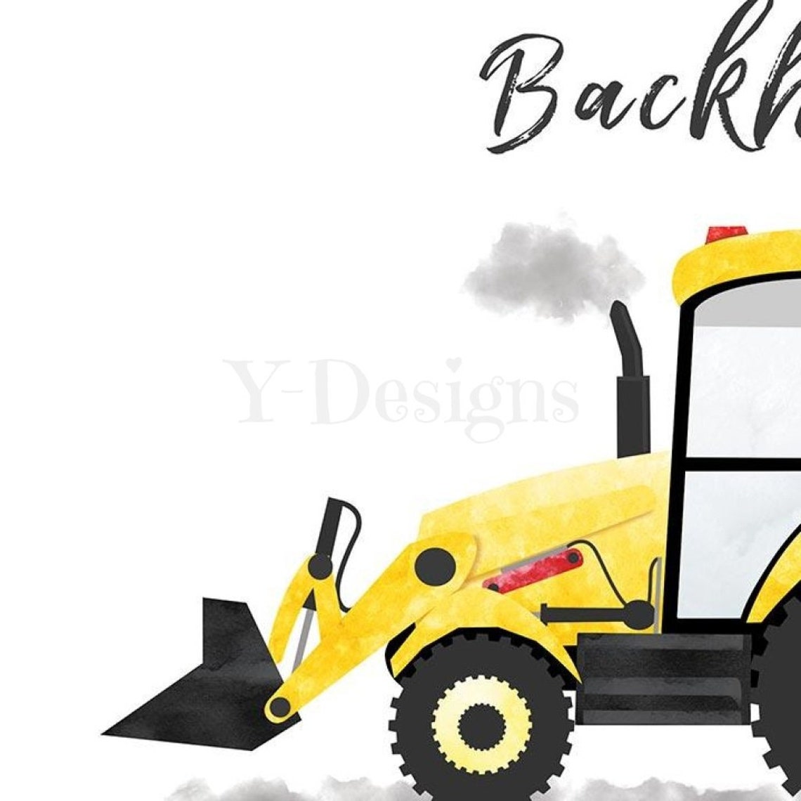 Watercolor Backhoe Digital Download | Etsy