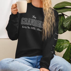 Personalized Grandmother Sweatshirt Constellation Custom Grandma Shirt Mother’s Day Gift for Grandma Stars Name Family Birthday Present Nana
