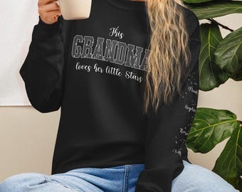 Personalized Grandmother Sweatshirt Constellation Custom Grandma Shirt Mother’s Day Gift for Grandma Stars Name Family Birthday Present Nana