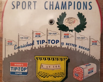1940s Tip Top Bread Sport Champions Spinner Card **Unique Item**