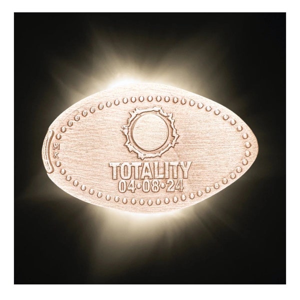 2024 Great American Solar Eclipse • Eclipse Souvenir • TOTALITY of ECLIPSE • Copper • Event Collection • Party Favor • Pressed Copper Penny