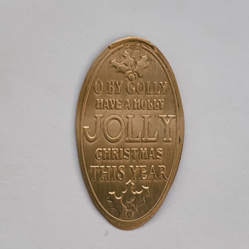 Holly Jolly Christmas Copper Holiday Collection Chirstmas Pressed Copper Penny image 2