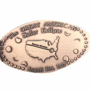 Great American Solar Eclipse 2017 Copper Event Collection Party Favor Pressed Copper Penny image 1