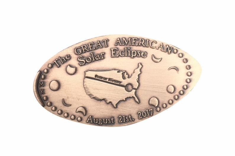 Great American Solar Eclipse 2017 Copper Event Collection Party Favor Pressed Copper Penny image 1