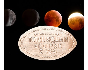 2024 Great American Solar Eclipse • Eclipse Souvenir • TOTAL SOLAR ECLIPSE • Copper • Event Collection • Party Favor • Pressed Copper Penny