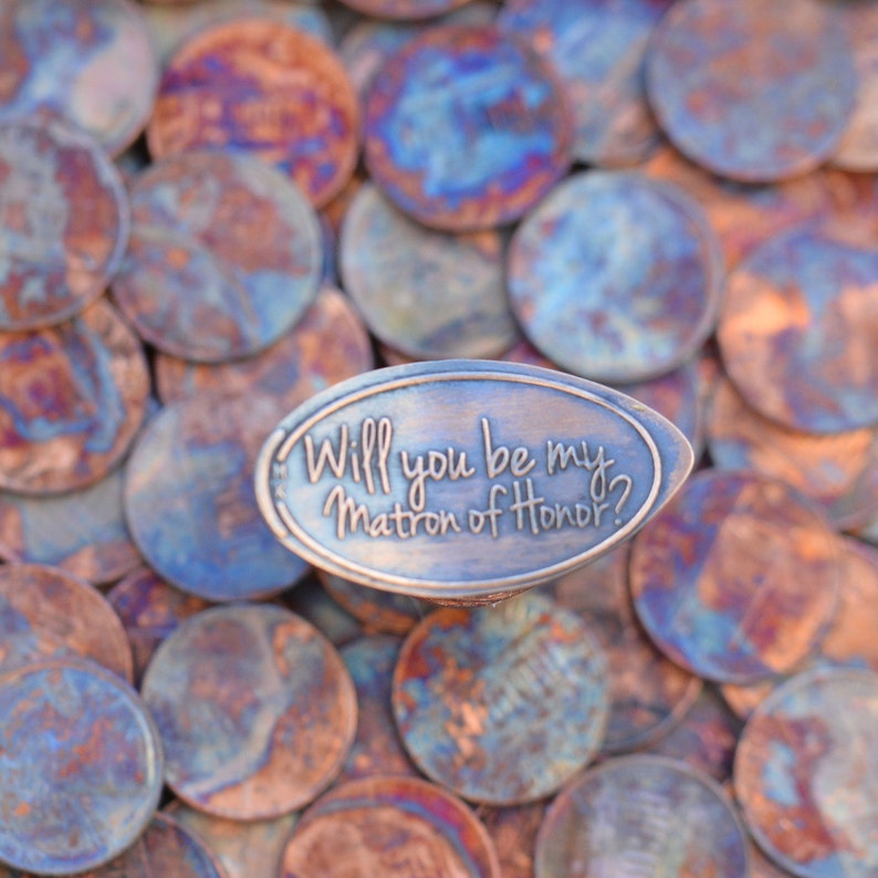 Matron of Honor Gift Copper Engagement Collection Matron of Honor Pressed Penny image 1