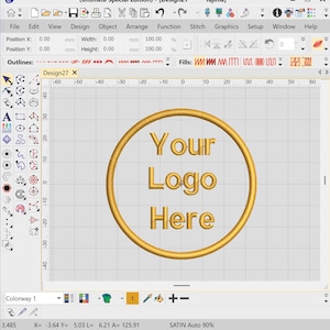 Digitalización de bordado personalizado de logotipo o imagen
