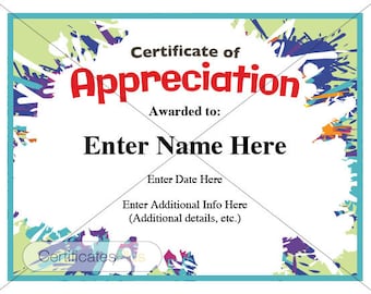kid certificate i know my colors student certificate etsy