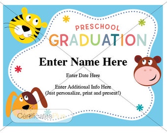 preschool diploma etsy