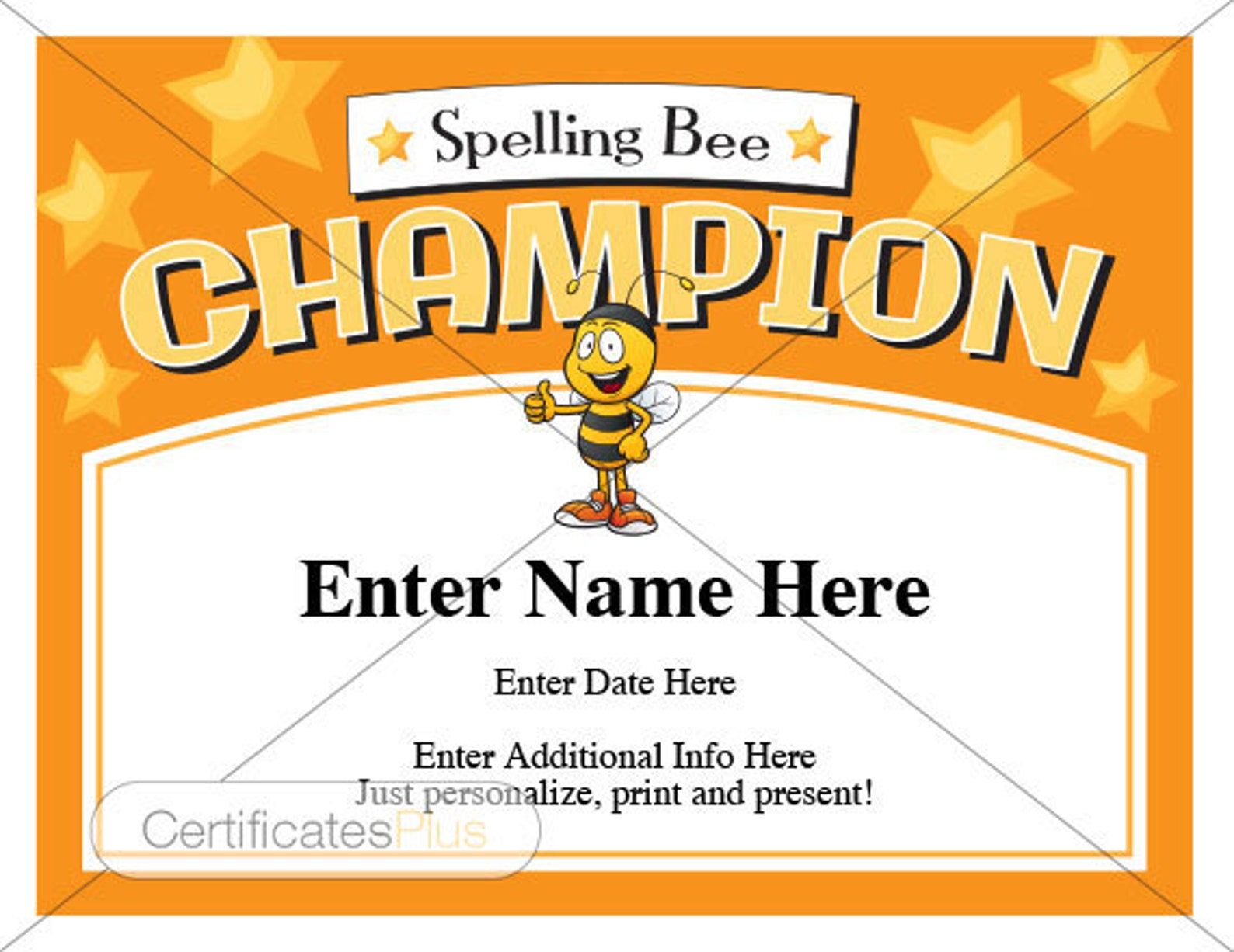 Spelling Bee Certificate Kid Certificate Child Certificate Etsy spelling-bee-certificate-kid-certificate-child-certificate-etsy
