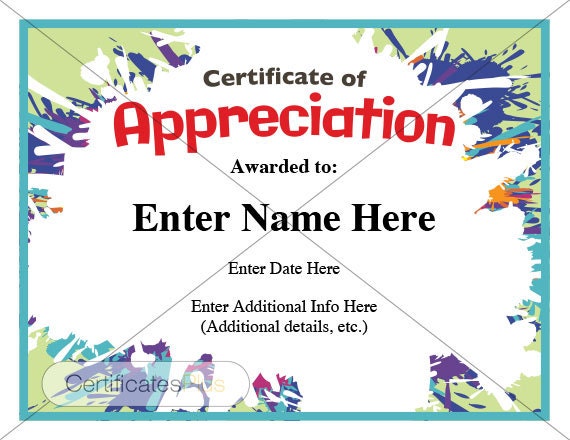 certificate of appreciation kid certificate child etsy kid certificate