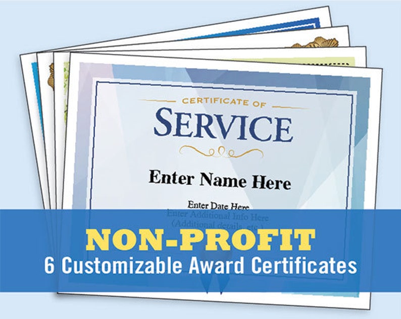 Non Profit Certificates Pack, Non Profit, Non-profit, Volunteer Award ...