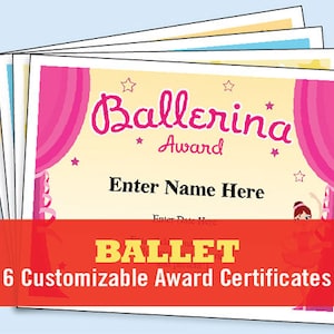 Ballet Award Certificates: Dance Team Printables (PDF)