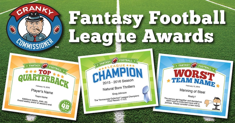 Fantasy Football Certificates, Fantasy Football Trophy, Champion, Award Templates, Fantasy Football Lovers, Etsy Top Sellers, Championship image 3