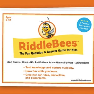 RiddleBees™ – The Fun Question & Answer Game For Kids featuring Riddles, Brain Teasers, Trivia, Home Schooling, and Teacher&#39;s Favorite.