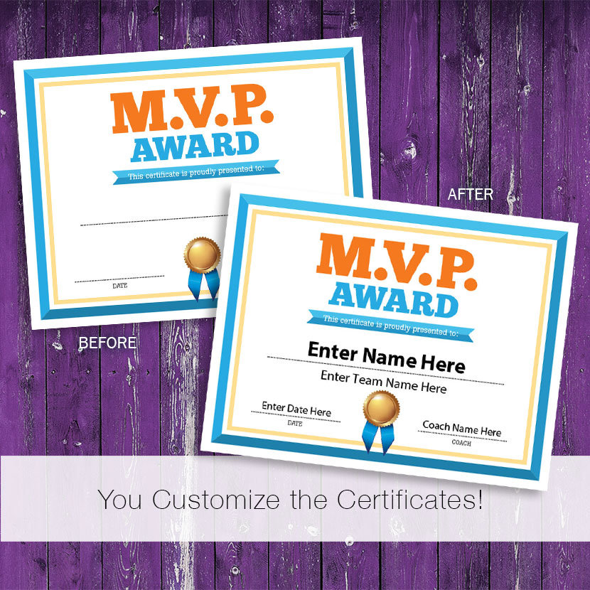 M.V.P Award Certificate, MVP Sports Award Template, Volleyball ...