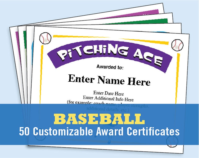 Baseball Certificates, Baseball Awards, Kid Certificates, Certificates