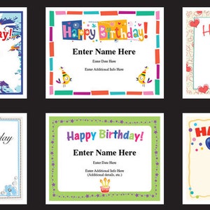 Birthday Certificates Pack, Digital Download, Certificates for kids, child certificates, Birthday party, Happy Birthday, awards, mom image 2