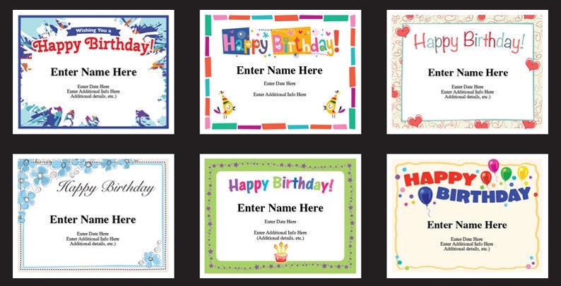 Birthday Certificates Pack, Digital Download, Certificates for kids, child certificates, Birthday party, Happy Birthday, awards, mom image 2