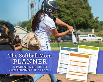 Softball Mom Planner: 8 Ausfüllbare Saison Kalender (Digitaler Download)