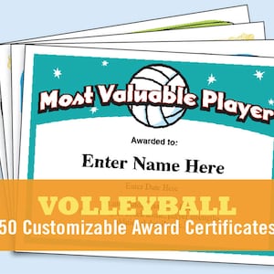 Volleyball Certificates, kid certificates, Child Certificate, Volleyball Awards, Volleyball coach, Youth Volleyball, Volleyball mom dad