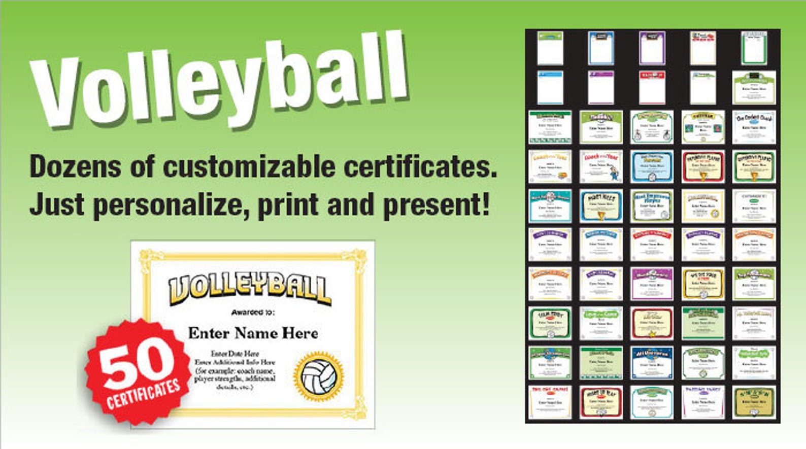 Volleyball Certificates, Kid Certificates, Child Certificate