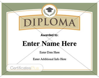 Certificado de Diploma Editable: Graduación, Reconocimiento al Empleado (Descarga Digital)
