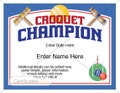 Croquet Certificate, Croquet Champion Award, croquet award template, kid certificates, friend's gift, croquet set, yard games
