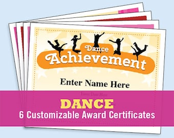 Dance Award Certificates: Team Recognition Printables (PDF)