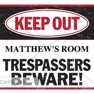 Fun Kids Bedroom Door Signs, Printable, Customizable, Digital Download ...