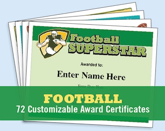 Football Certificates templates, youth football, Kid certificates, Certificate templates, Football Mom, football certificate, Football award