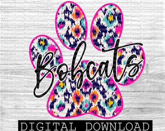 Bobcats, Paw Print, Digital Download, Png