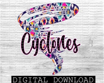 Cyclones, School Spirit, Tribal print, Digital Download, Png