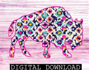 Buffalo png, Leopard pattern, Clipart, Digital Download, Png